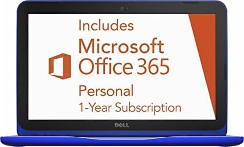 Dell Inspiron 3000 - Notebook de 11 pulgadas, procesador Intel Celeron Dual-Core, 2 GB de RAM, 32 GB de almacenamiento Flash, HDMI, WIFI, Bluetooth, Windows 10,1 año de suscripción personal Office 365, color azul