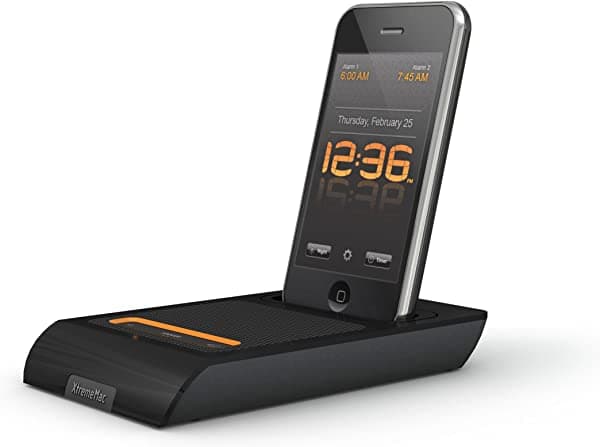 XtremeMac - Base de audio de carga 3 en uno con reloj despertador para iPod y iPhone Negro IPU-MDK-11