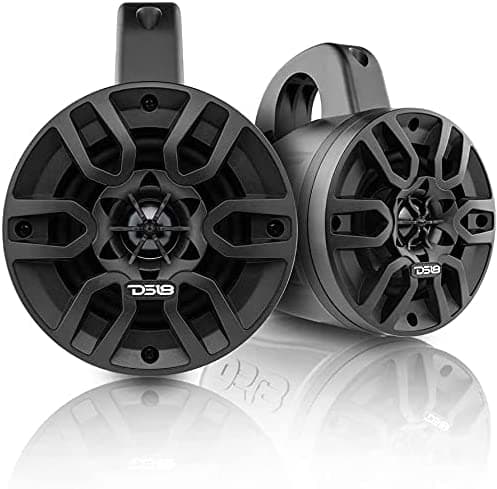 DS18 NXL-4TPBT/BK - Altavoz de torre amplificado marino negro - 4 pulgadas, 2 vías, 150 W máximo, Bluetooth, 100% estable a los rayos UV, IPX5 Marine, 4 ohmios - para todos los elementos, UTV, ATV y Jeep (2 altavoces)