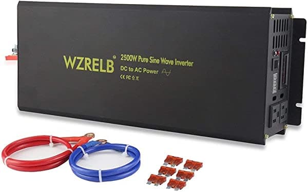WZRELB Inversor de corriente 2500 W, inversor de onda sinusoidal pura de 12 V, 120 V, convertidor de CA CC RBN250012VC