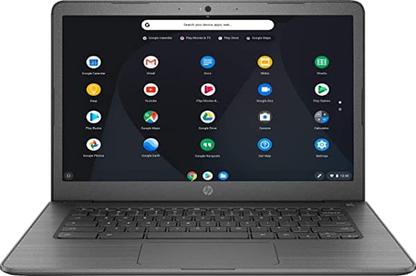 2021 Flagship HP Chromebook 14 pulgadas pantalla táctil, Intel Celeron N3350 hasta 2.4 GHz, 4 GB LPDDR4 RAM, 32 GB eMMC SSD, Bluetooth, cámara web, Chrome OS + Aloha paquete de tarjetas MicroSD de 32 GB HP 14