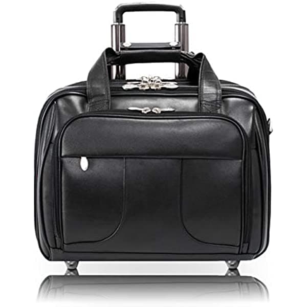 McKlein USA Chicago 15.6' Leather Patented Detachable Wheeled Laptop Overnight with Removable Briefcase 83585