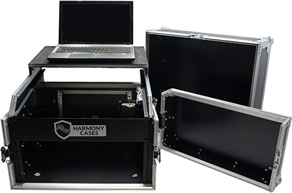 Harmony Cases HCM4ULT DJ Laptop Glide 10U Slant Top 6U Vertical Rack Case Nuevo