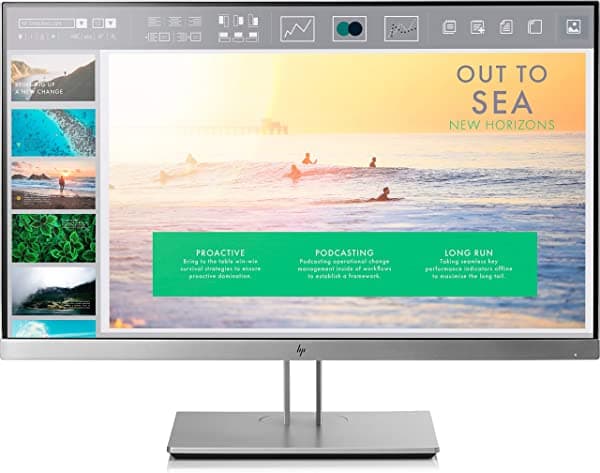 HP EliteDisplay E233 23'' Monitor IPS LED Full HD Antirreflejo con Rotación Pivotante (Negro/Plateado) (1FH46A7)