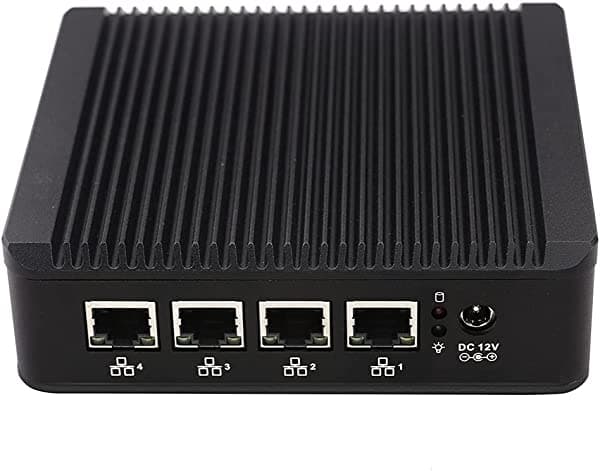 PARTAKER Microdispositivo Firewall, mini PC, OPNsense con Intel Celeron J4125 Quad Core, 4 Intel i225-V 2.5G LAN, 1 VGA, 1 HDMI, 1 COM (consola de soporte), sin ventilador, Barebone sin Ram sin SSD IN-N25-J4125-Barebone