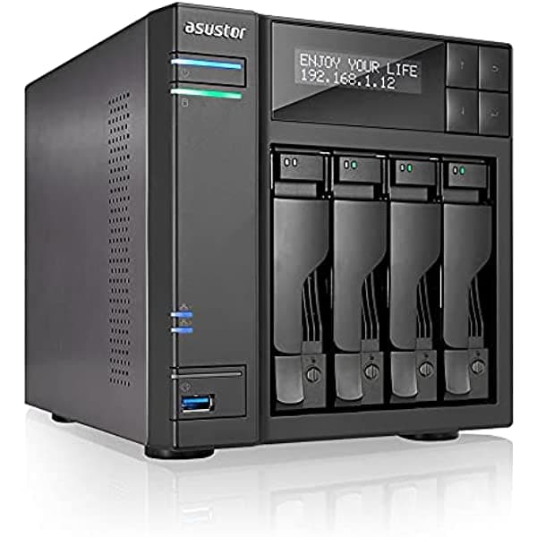 Asustor AS6302T | Almacenamiento conectado en red + Licencia exFAT gratuita | 2,0 GHz Dual-Core, 2 GB RAM | Servidor de medios de datos para el hogar o el negocio (2 Bay Diskless NAS)