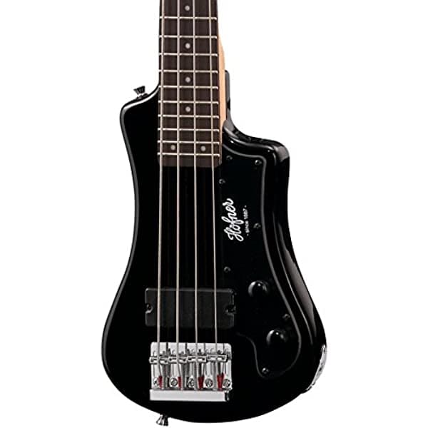 Hofner HCT-SHB-BK-O - Guitarra eléctrica de viaje con funda acolchada, color negro