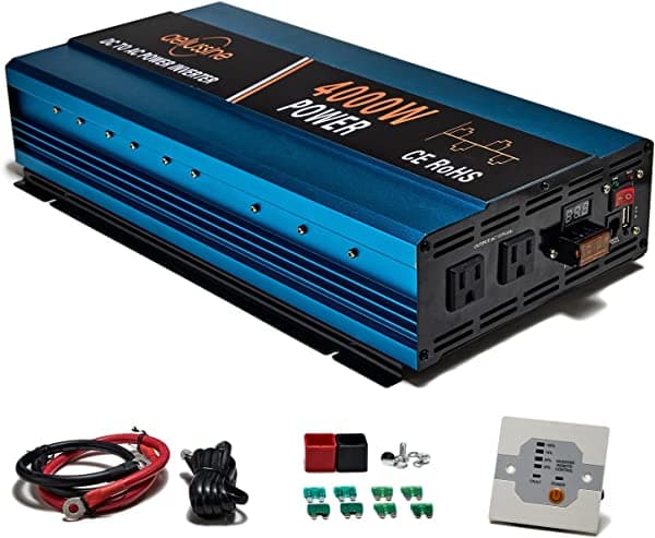 aeliussine 4000 watt Power Inverter, 24v to 110v Modified Wave Power Inverter dc to ac Power Converter, 2 ac Outlet, Remote Switch (4000W 24V Remote)…