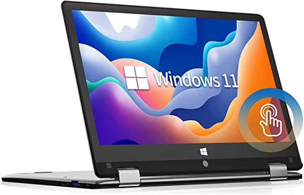 jumper Laptop 2 en 1 con pantalla táctil abatible de 11.6 pulgadas, pantalla HD, computadora portátil Intel Celeron N4000 Windows 11, computadora portátil Intel Celeron N4000 Windows 11, 4GB DDR4 128GB Emmc, soporta expansión SSD de 1TB