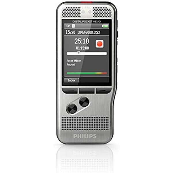 Philips DPM6000 Grabadora de voz digital de bolsillo con pulsador DPM6000/00