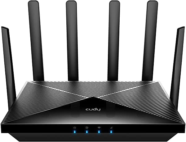 Cudy 4G LTE Cat 18 WiFi 6 Router, hasta 1.2Gbps 4G LTE módem, Qualcomm Chipset EG18,4 x 4 MIMO, AX1800 WiFi 6, OpenVPN, Wireguard, Zerotier, Cloudflare, IPv6, antenas desmontables, Dual SIM, LT18