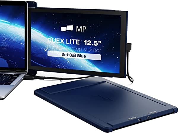 Duex Lite - Monitor portátil de píxeles móviles (2022 actualizado), extensor de pantalla IPS Full HD de 12.5 pulgadas, USB C/HDMI Plug and Play, compatible con Windows/Mac/Android/Switch (juego azul vela) Duex Lite Set Sail Blue