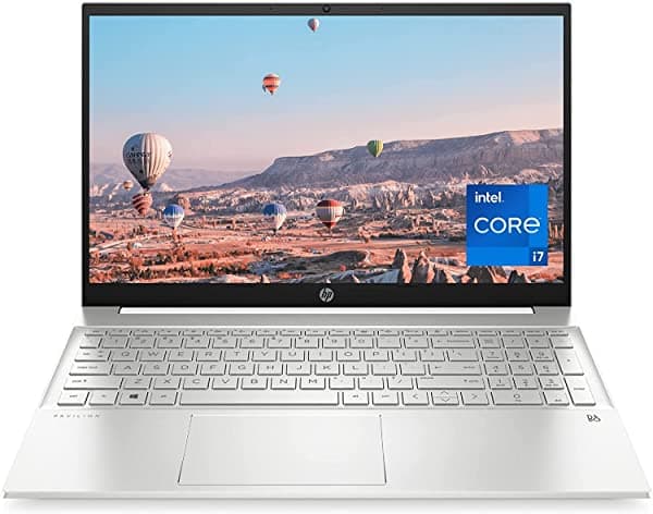 HP 2022 Pavilion 15.6" FHD Micro-Edge IPS notebook de 4 núcleos Intel i7-1165G7 Iris Xe Graphics 16GB DDR4 512GB NVMe SSD HDMI2.0 WiFi AX USB-C batería larga Windows 10 Pro con accesorios RE HP-15-EG000