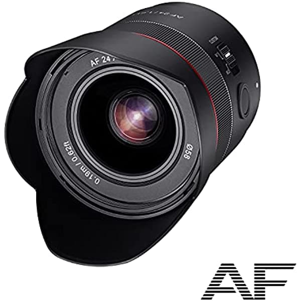Samyang AF 0.945 in F1.8 Sony FE Tiny but Landscape Master - Autofocus Full Format y APS-C Lente de longitud focal fija de gran angular para Sony E, FE, E-Mount para Sony Alpha A9 A7 A7c A6000 A5000 Nex 23071