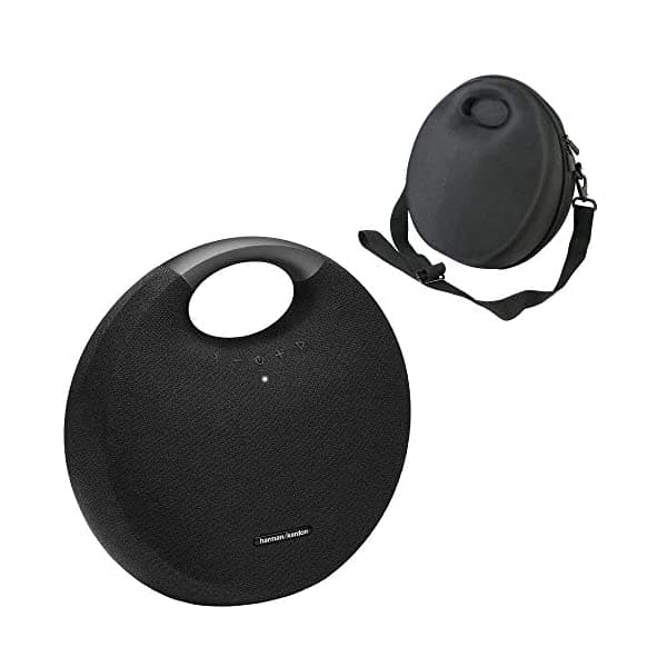 FULAI Harman Kardon Onyx Studio 6 Altavoz Bluetooth inalámbrico - IPX7 impermeable sistema de sonido de graves extra con batería recargable, micrófono integrado, bolsa de viaje dura incluida, color negro HKOS6BLKAM+Hard_Case