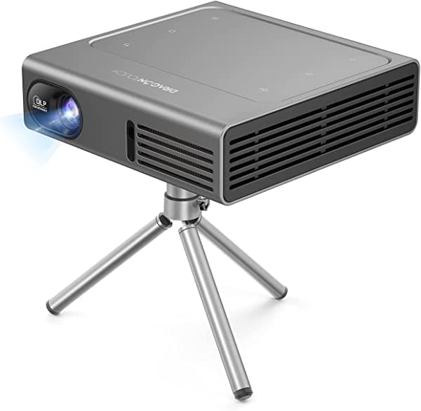 Dragon Touch Mini proyector DLP - Proyector de bolsillo portátil 5G WiFi con trípode 1080P proyector de película 150 lúmenes ANSI, sistema Android 7.1OS integrado Z1
