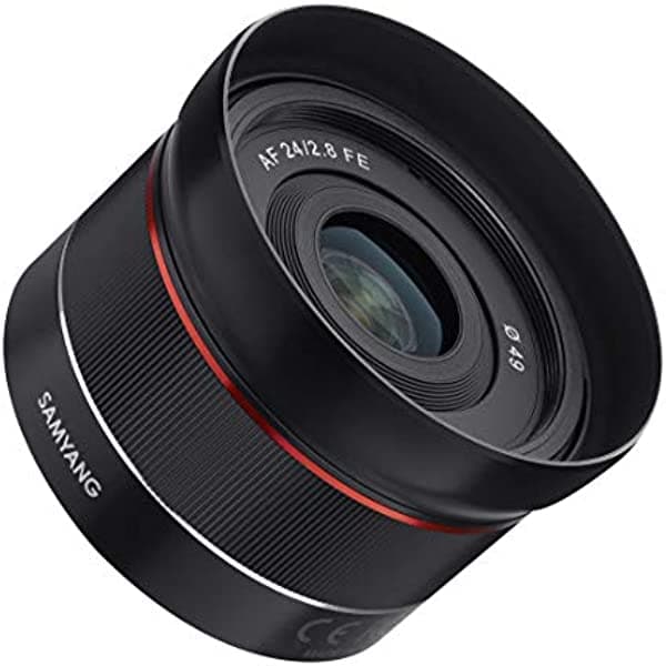 Samyang Lente gran angular de enfoque automático fijo F/2.8 Prime de 0.945 in, negro (SYIO24AF-E)