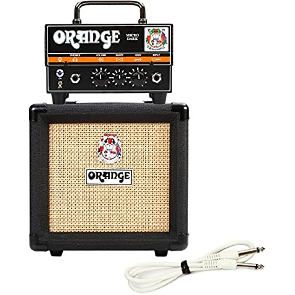 Orange Micro Dark Terror Hybrid Amp Head Mini Stack Combo con gabinete y cable de altavoz, color negro Micro Dark Terror Mini Stack Combo