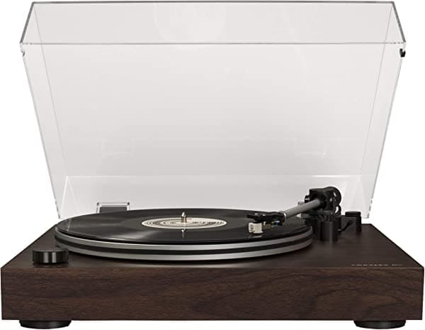 Crosley Tocadiscos C8A-WA de 2 velocidades con preamplificador conmutable integrado, nogal