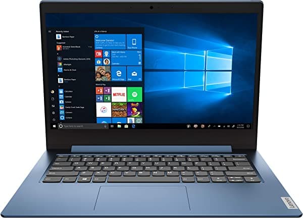 Lenovo IdeaPad 1 14.0" HD Laptop, Intel Pentium Silver N5030, 4 GB, 128 GB SSD, Windows 10 S, Azul hielo