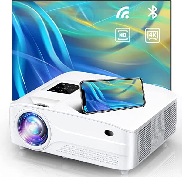 Proyector 4K con WiFi y Bluetooth, proyector de película XINDA 800 Ansi, Full HD Native 1080p, compatible con 4K, ± 50° 4P/4D, pantalla de 400 pulgadas, zoom, proyector exterior compatible con TV Stick iOS/Android/PS5 X9