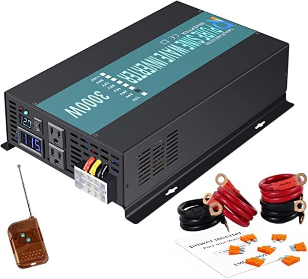 WZRELB RBPRC300012 3000 W 12 V 110 ~ 120 V inversor de energía solar de onda sinusoidal pura con interruptor de control remoto