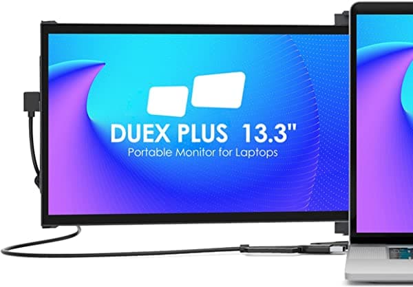 Monitor portátil Duex Plus de píxeles móviles, monitor dual de 13.3 pulgadas Full HD 1080P IPS, pantalla portátil USB C/USB A Plug and Play, Windows, Mac, Android, compatible con interruptor