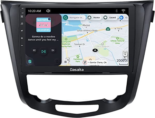 Dasaita Con Scout Unidad de cabeza individual Android de 10.2 pulgadas para Nissan X-Trail Qashqai Rogue 2014 2015 2016 2017 2018 Radio de coche Carplay Android Auto 4G+64G IPS pantalla táctil DSP GPS incorporado