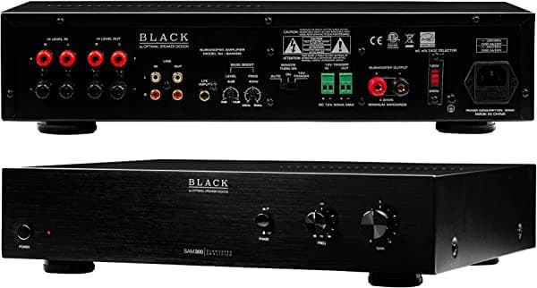 OSD Audio Amplificador de subwoofer de clase A/B monocanal de 300 W, detección automática, estable de 4 a 8 ohmios SAM300