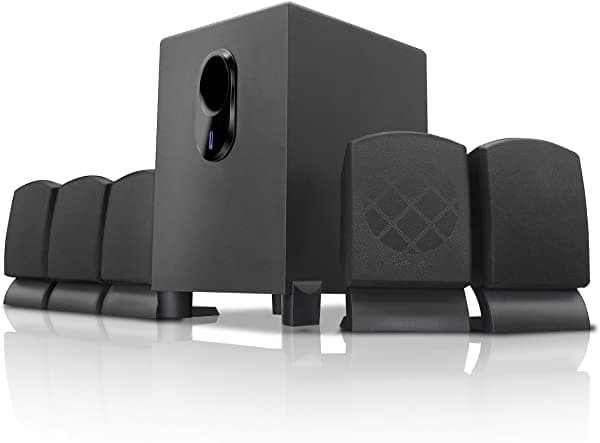 Coby csp96 300-watt 5.1-channel sistema de altavoces de cine en casa (Negro)