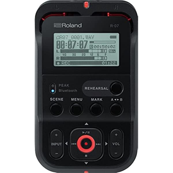 Roland R-07 - Grabadora de audio portátil de alta resolución, color negro R-07-BK