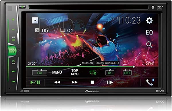 Pioneer Receptor de DVD multimedia con pantalla resistente transparente WVGA de 6.2 pulgadas AVH-221EX