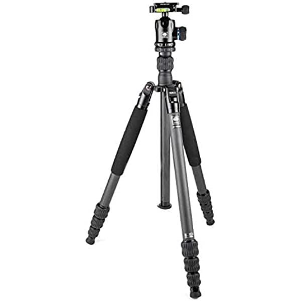 SIRUI Tripode de camara AM-1204K - Tripode ligero de fibra de carbono con rotula de bola K-10X con funda, convertible a monopie AM-1204K + K10X