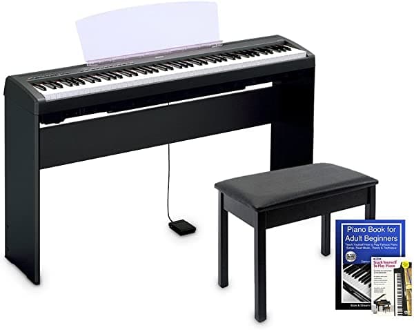 Yamaha P45 Piano Digital Educación Bundle, Negro con accesorios de Yamaha