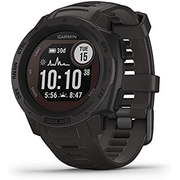 Garmin Instinct Solar, smartwatch para exteriores resistente con energia solar, aplicaciones deportivas integradas y monitoreo de salud, grafito (reacondicionado)