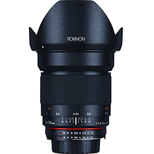 Rokinon, lente asférica gran angular, f/1.4, 24 mm RK24MAF-N