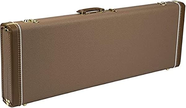 Fender Strat/Tele estuche de lujo, cafe con interior de felpa dorada 996108422