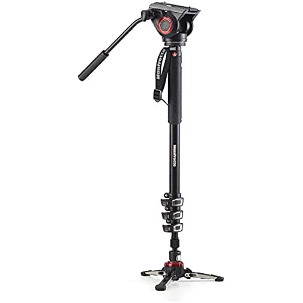 Manfrotto MVMXPRO500 Monopod XPRO - Monopod de video fluido con cabezal fluido equivalente a aluminio MVH500AH