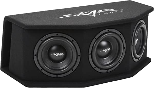 Skar Audio SDR-3X8D2 - Caja de subwoofer ventilada de la serie SDR, carga triple de 8 pulgadas, 2,100 W, caja cargada D2 de 8 pulgadas