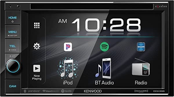Kenwood Excelon DDX396 - estéreo receptor para automóvil, de 6.2 pulgadas con doble DIN, Bluetooth, y opción de DVD / CD / AM / FM en el tablero