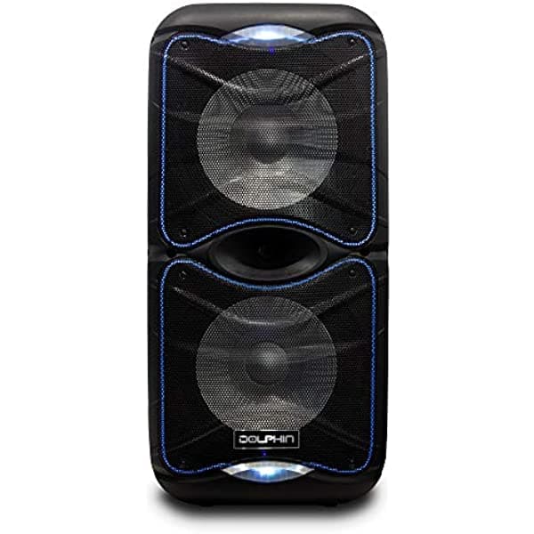 Dolphin SP-212RBT Altavoz portátil Bluetooth con luces y sistema PA con batería expandible