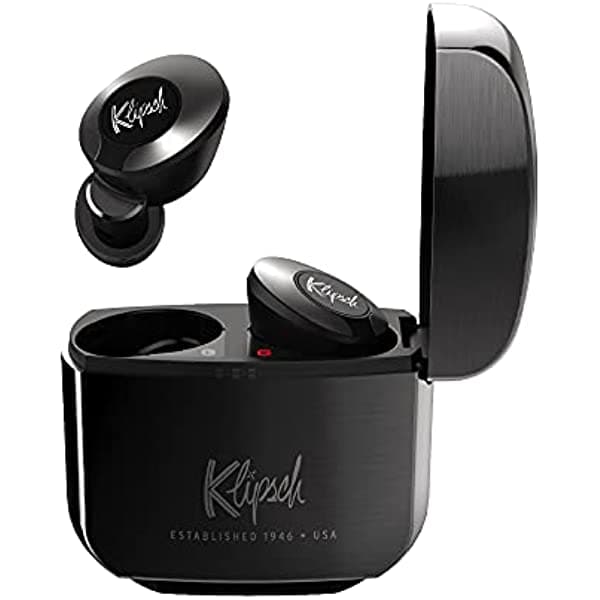Klipsch T5 II - Auriculares inalambricos ANC con cancelacion activa de ruido en gunmetal con manos libres con IA, Bluetooth 5.0, auriculares con mejor ajuste y comodidad patentada y estuche de carga inalambrica T5 II True Wireless ANC Gunmetal