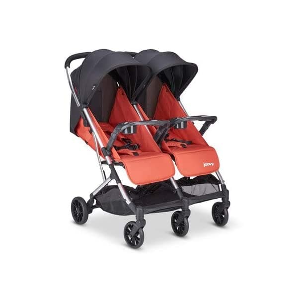 Joovy Kooper X2 - Cochecito doble, cochecito de viaje ligero, plegable compacto con bandeja, pimentón 8235