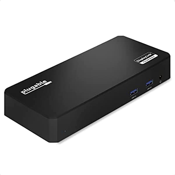 Plugable Estación de acoplamiento USB C con triple pantalla con carga para laptop, base Thunderbolt 3 o USB C compatible con sistemas específicos Windows y Mac (3 HDMI, 6 puertos USB, 60 W USB PD) UD-3900PDZ