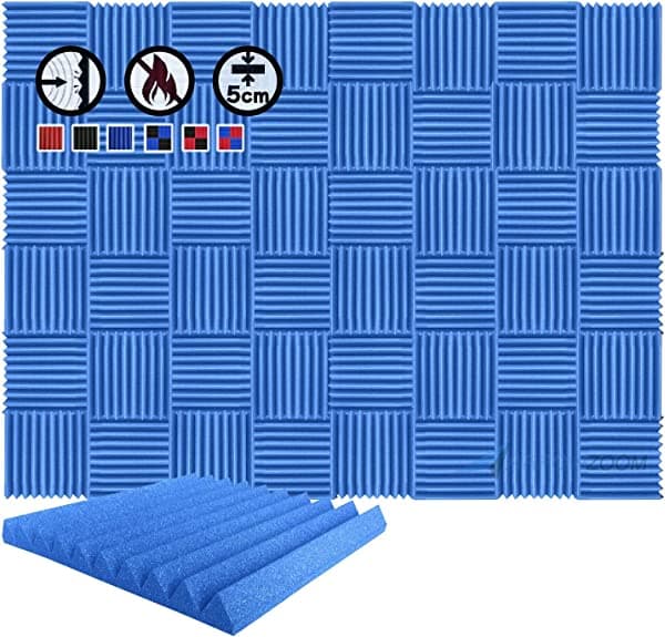 Acolchado de Espuma arrowzoom nuevo muro de 48 Pack de aislamiento acústico Wedge acústica Studio Espuma Azulejos AZ1134, Azul