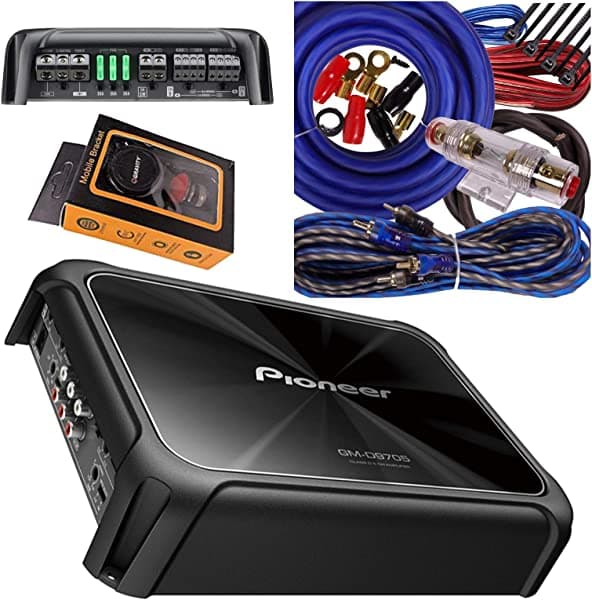 Pioneer GM-D8704 - Amplificador puente de 4 canales (1200 W, clase FD, con mando a distancia y kit de cable) GM-D8704+KIT+MAGNET
