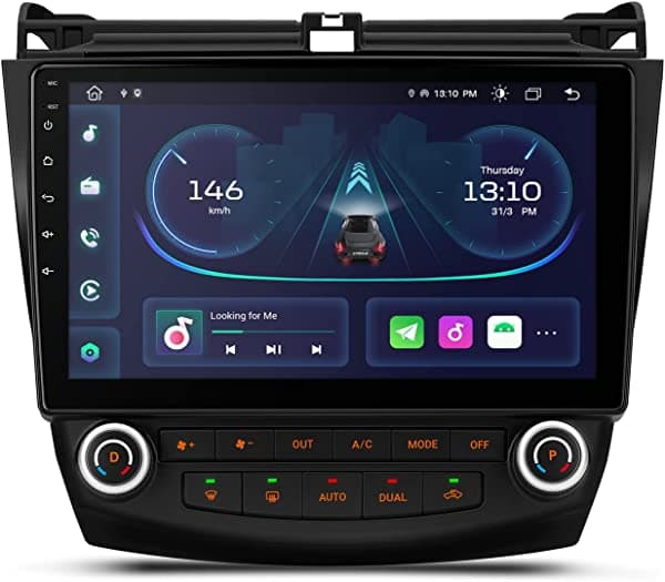 XTRONS Estereo para auto Android 12 de 10.1 pulgadas, pantalla tactil IPS, navegacion GPS integrada, DSP, CarPlay, Android Auto, unidad principal Bluetooth, compatible con camara de retroceso, WiFi, OBD2, DVR, TPMS para Honda Accord PSP10ACH_L