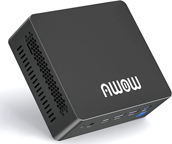 AWOW Mini PC Windows 11 Pro Mini computadora de escritorio Intel Celeron J4125 8GB DDR4, NVMe M.2 256GB SSD triple pantalla 4K @60Hz, WiFi, HDMI 2.0, USB, BT, Gigabit Ethernet, AK41 Micro PC