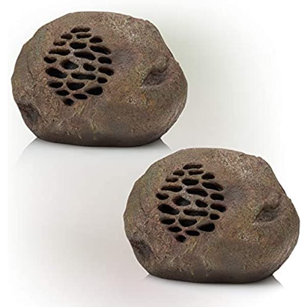 Alpine Corporation - Altavoz de rock inalámbrico para exteriores con Bluetooth resistente a la intemperie, juego de 2 QLP952SLR-2