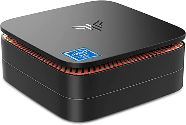 KAMRUI Mini PC, 8 GB RAM/256 GB ROM mini computadoras Intel Celeron J3455 Windows 10 Pro Tiny Computadora de escritorio compatible con SSD SATA de 2.5 pulgadas, 2 puertos HDMI, 4K HD, 2.4G+5G WiFi, LAN, montaje VESA AK1-8-256